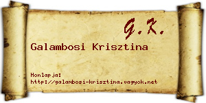 Galambosi Krisztina névjegykártya