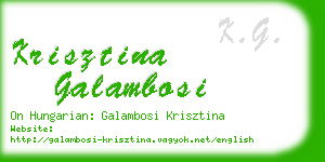 krisztina galambosi business card